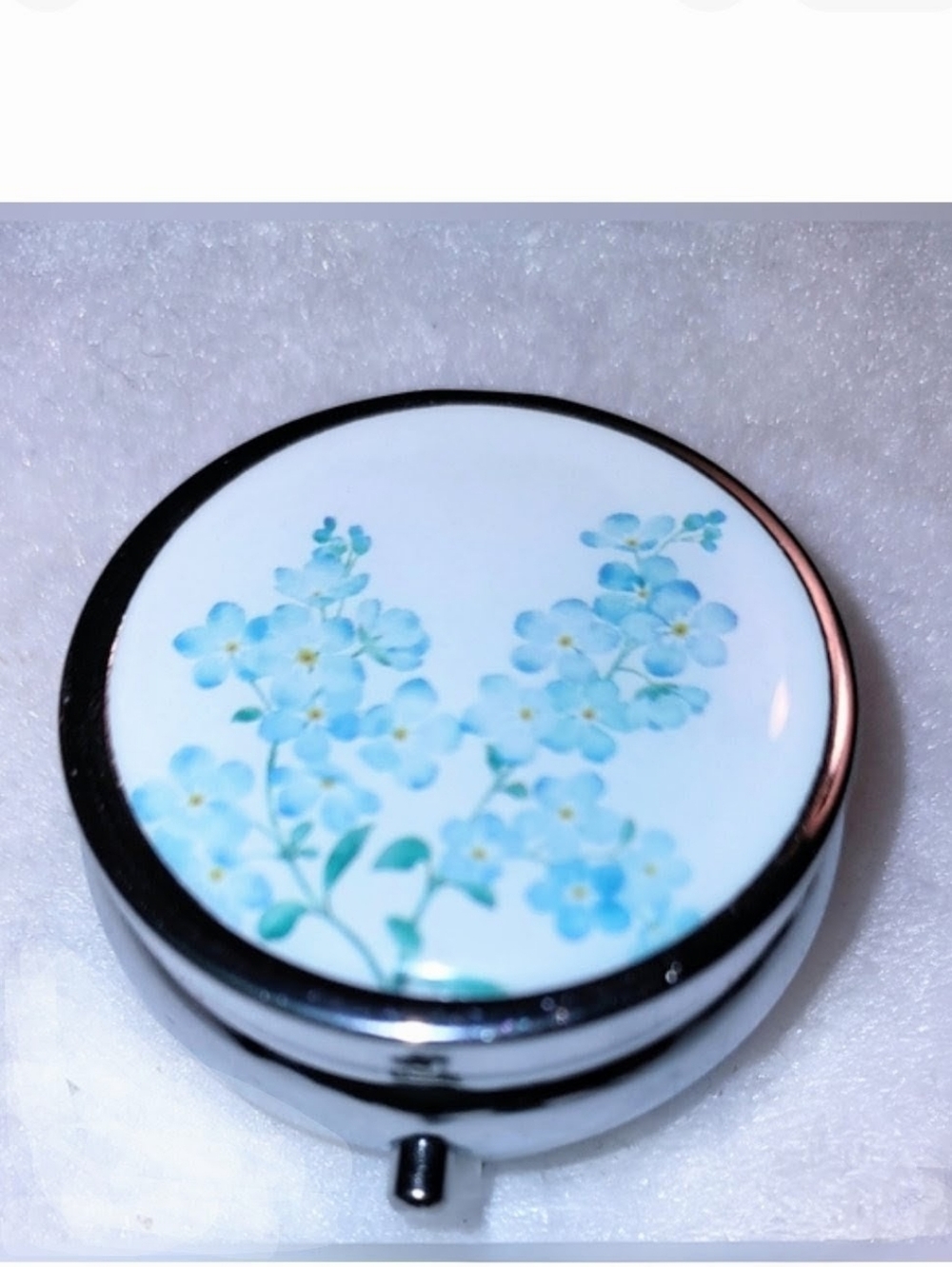 Round Mini Floral Pill Box Case